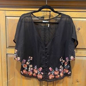 Kimchi Blue Cropped Kimono Blouse